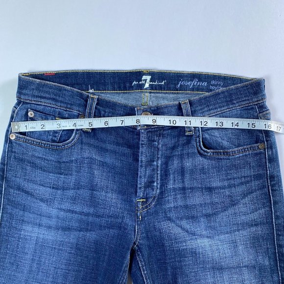 7 For All Mankind, dark wash Josefina Skinny Boyfriend jeans, size 4/27 - Picture 9 of 12